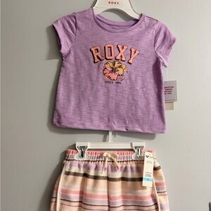 Brand New with Tags Roxy Lavender Tee with Floral Logo